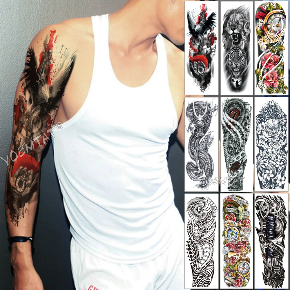 Large Arm Sleeve Tattoo Owl Hands Clock Waterproof Temporary Tattoo Sticker Angel Cloud Ladder Men Full Red Tattoo Body Art
Large Arm Sleeve Tattoo Owl Hands Clock Waterproof Temporary Tattoo Sticker Angel Cloud Ladder Men Full Red Tattoo Body Art