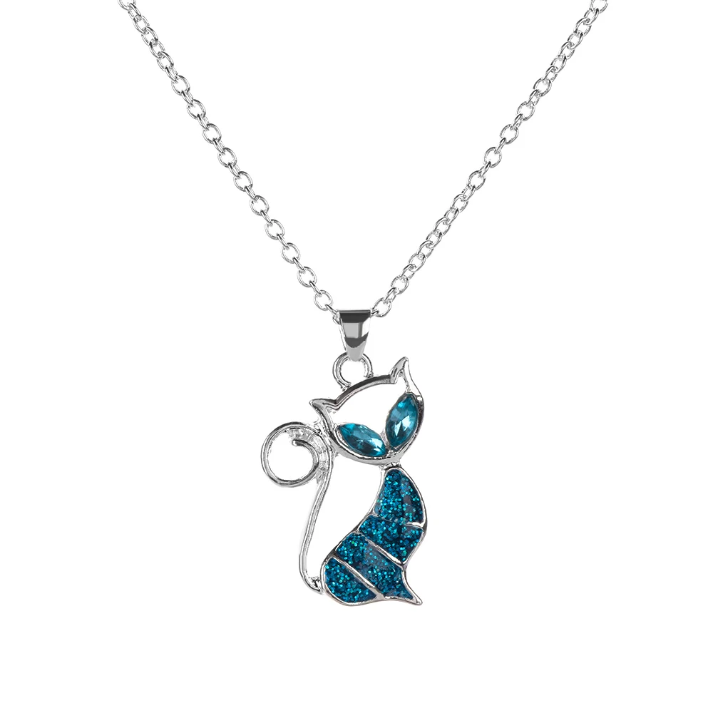 Женское Ожерелье с голубым опалом 1 шт.|Ожерелья подвеской| |