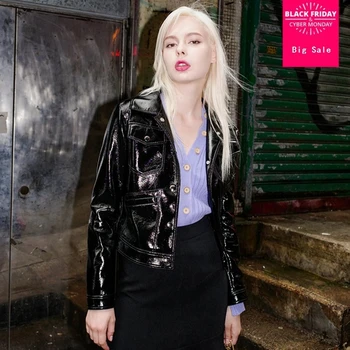 2018 autumn new leather jacket coat female short section slim was thin black pu locomotive washed leather wild outwear L1190
2018 autumn new leather jacket coat female short section slim was thin black pu locomotive washed leather wild outwear L1190