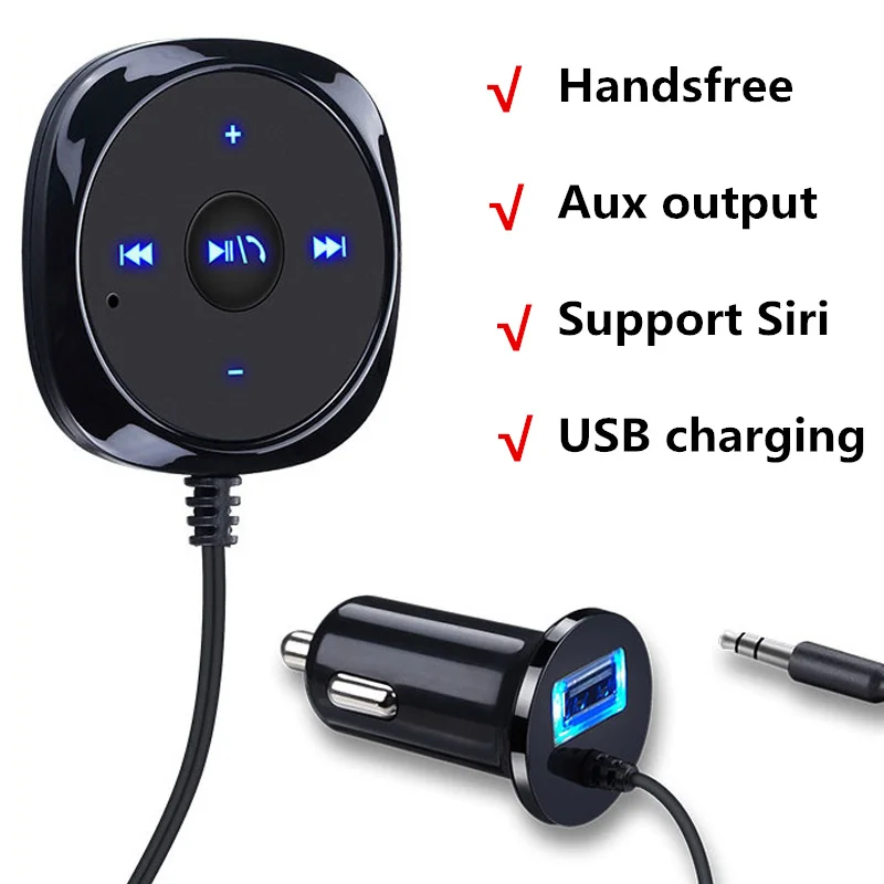 Newest Bluetooth Wireless Car Kit Music Receiver 3.5mm Adapter Handsfree LED Car AUX Speaker with USB Car Charger support siri
Newest Bluetooth Wireless Car Kit Music Receiver 3.5mm Adapter Handsfree LED Car AUX Speaker with USB Car Charger support siri