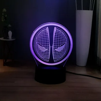 Hot Sale Movie Character Marvel Series Cool Deadpool Children Birthday Party Gift Toys 7 Color Change Atmosphere USB Table Light 
Hot Sale Movie Character Marvel Series Cool Deadpool Children Birthday Party Gift Toys 7 Color Change Atmosphere USB Table Light
