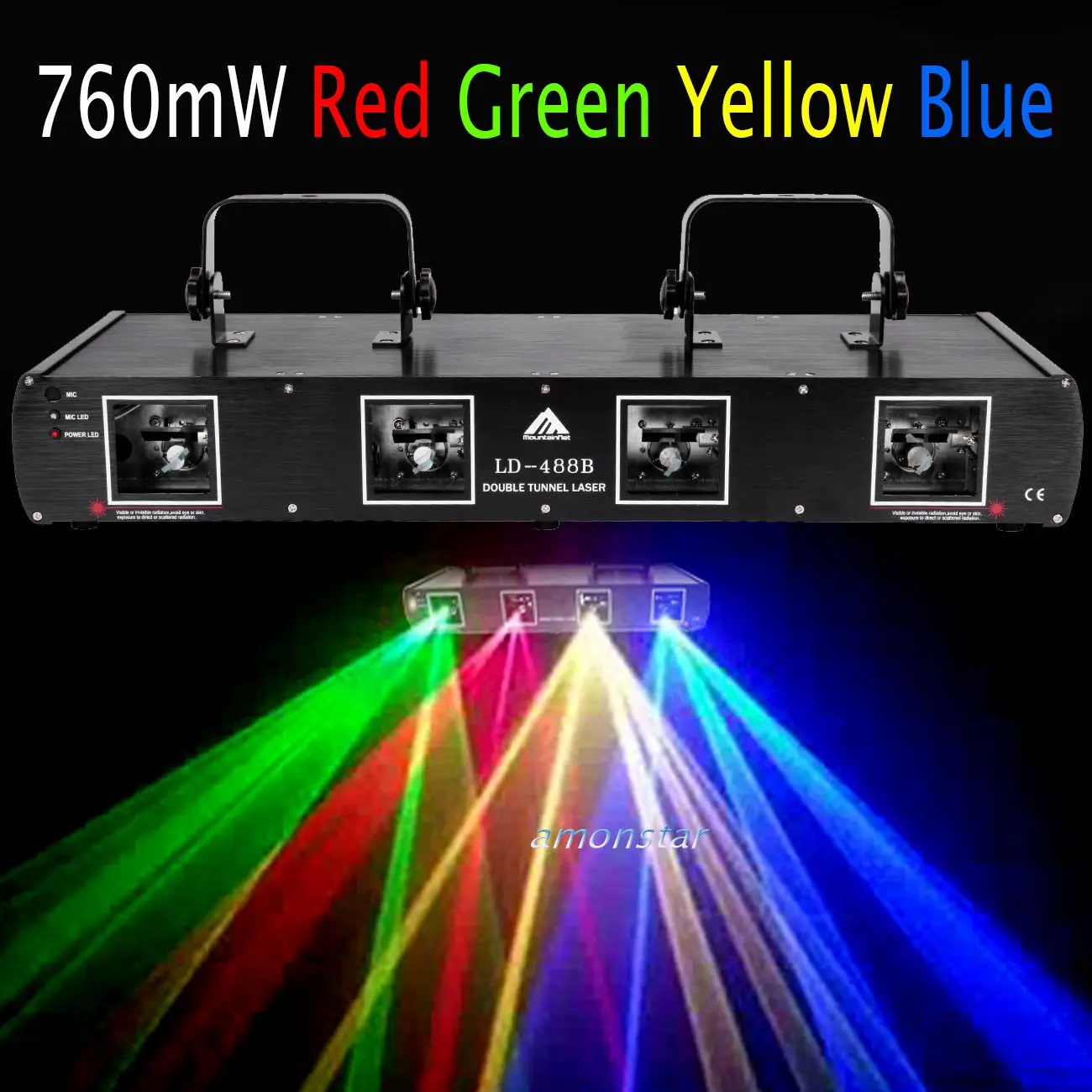 760mW 4 Lens Red Green Yellow Blue Stage DJ Laser Disco 4 Beam Light Auto/DMX512
760mW 4 Lens Red Green Yellow Blue Stage DJ Laser Disco 4 Beam Light Auto/DMX512