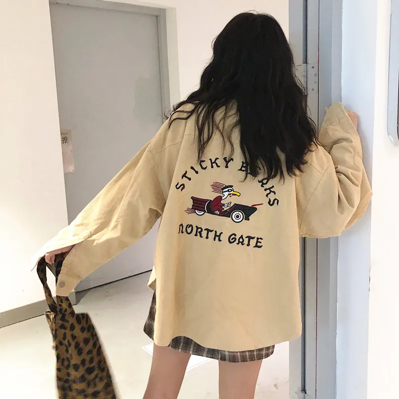 Women's Shirts Lady Kawaii Vintage Corduroy Lazy Embroidery Shirt Female Punk Harajuku Tunic For Women Casual Tops Clothing
Women's Shirts Lady Kawaii Vintage Corduroy Lazy Embroidery Shirt Female Punk Harajuku Tunic For Women Casual Tops Clothing