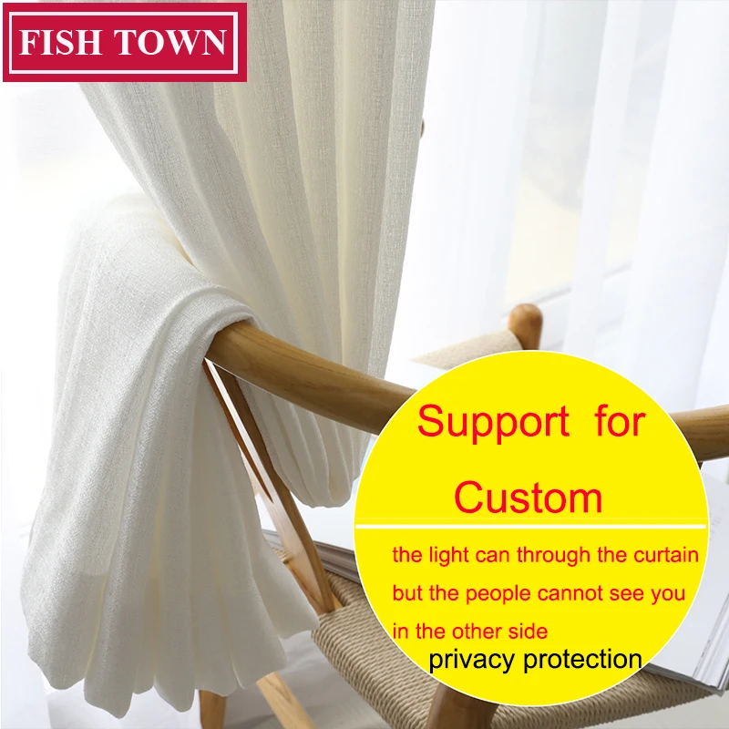 FISH TOWN Semi White Tulle Privacy Protection Curtains For Living Room Custom-Made Voile Curtain For Window Bedroom Drapes
FISH TOWN Semi White Tulle Privacy Protection Curtains For Living Room Custom-Made Voile Curtain For Window Bedroom Drapes
