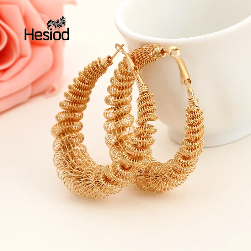Hesiod Brand Bohemian Luxury Fashion Big Circle OL Hoop Earrings for Women Gold Color Twist Design Lady Jewelry
Hesiod Brand Bohemian Luxury Fashion Big Circle OL Hoop Earrings for Women Gold Color Twist Design Lady Jewelry