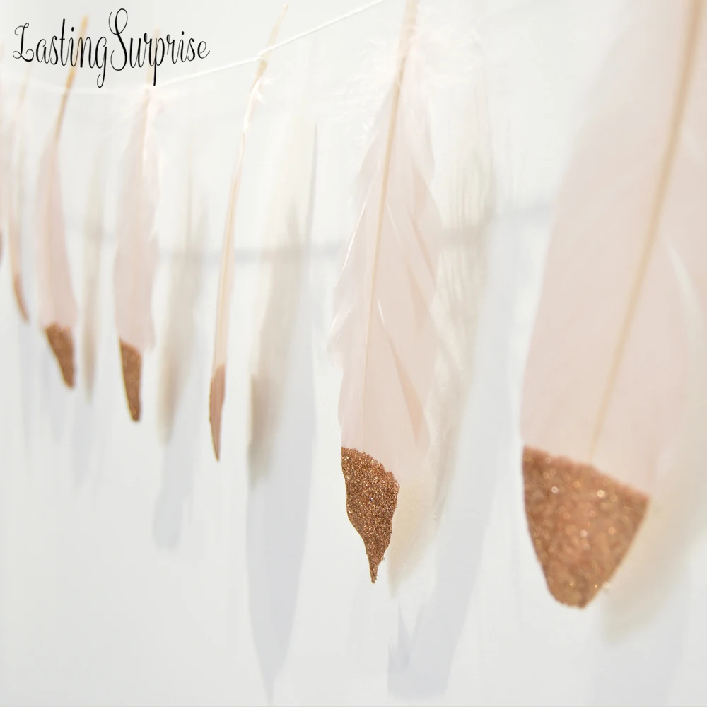 12pcs 3m Rose Gold White Feather Buntings With Gold Glitter Powders Garlands Banners Wedding Decoration Girls Room Ornaments
12pcs 3m Rose Gold White Feather Buntings With Gold Glitter Powders Garlands Banners Wedding Decoration Girls Room Ornaments