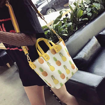 Bags female 2020 pineapple print bag fashion canvas bucket bag casual messenger bag 
Bags female 2020 pineapple print bag fashion canvas bucket bag casual messenger bag