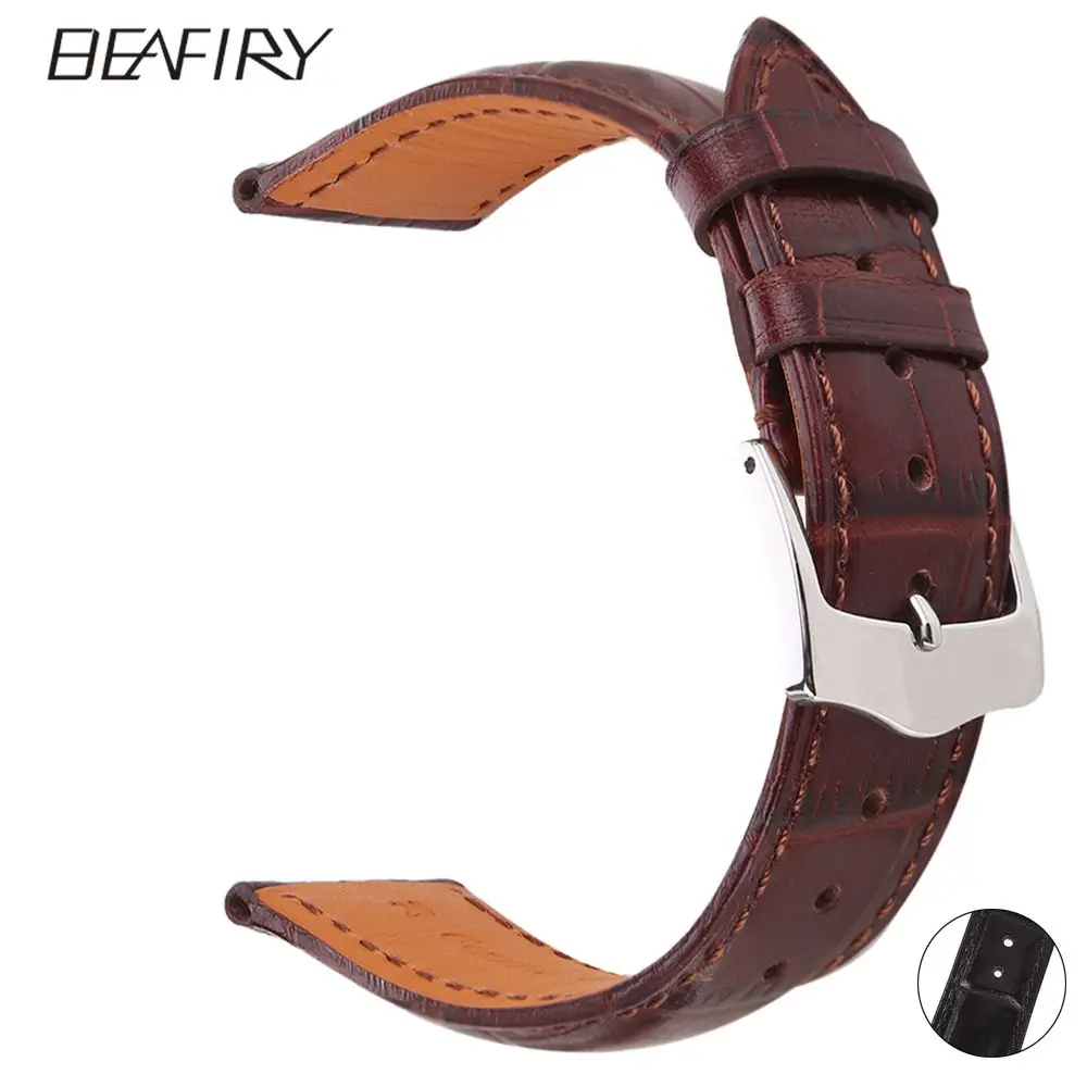 BEAFIRY Genuine Leather Watch Bands 18 20 22mm Brown Black Italy Calfskin Leather Watch straps
BEAFIRY Genuine Leather Watch Bands 18 20 22mm Brown Black Italy Calfskin Leather Watch straps