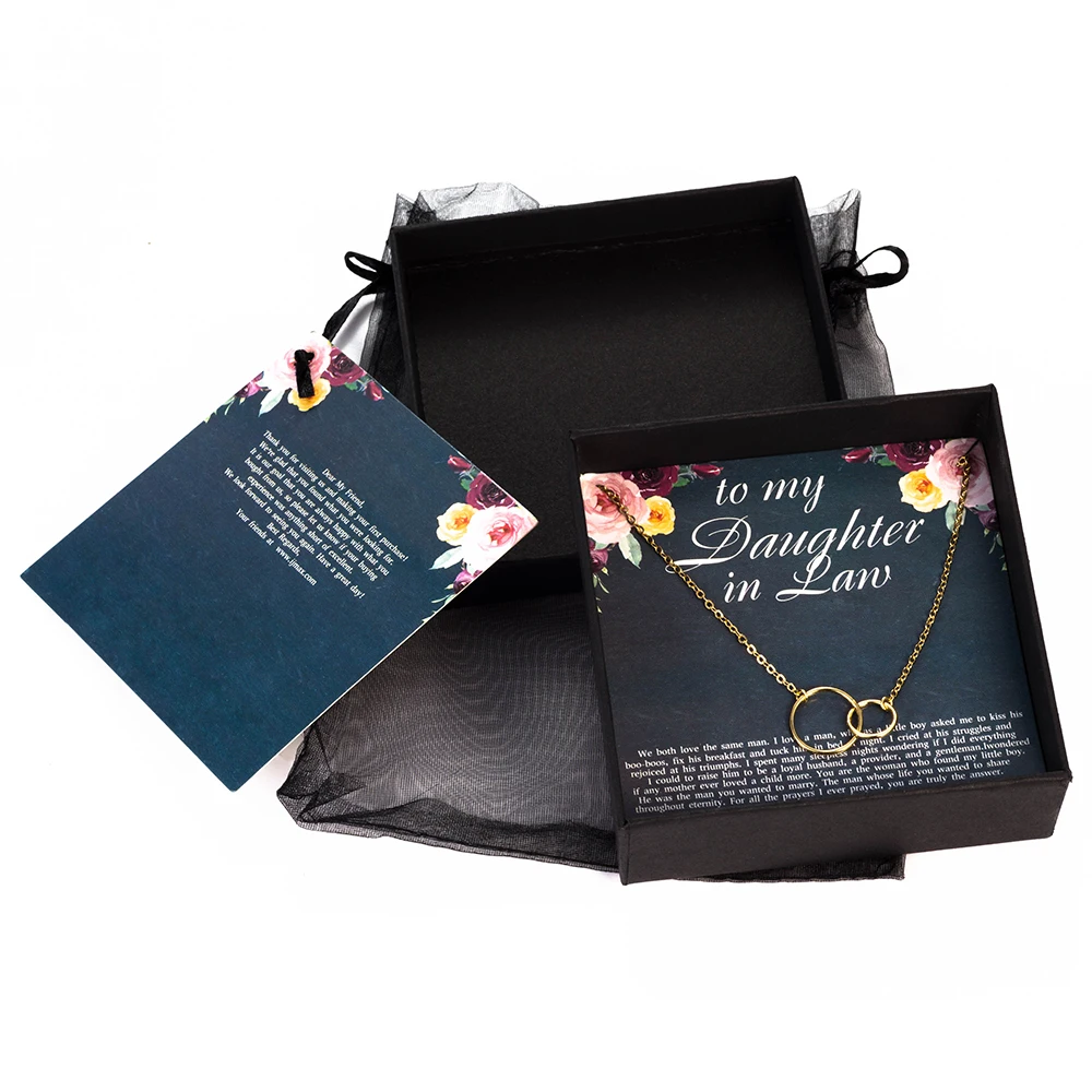 Dear Ava Daughter-in-Law Gift Necklace: Wedding Gift, Jewelry from Mother-in Law, 2 Interlocking Circles
Dear Ava Daughter-in-Law Gift Necklace: Wedding Gift, Jewelry from Mother-in Law, 2 Interlocking Circles