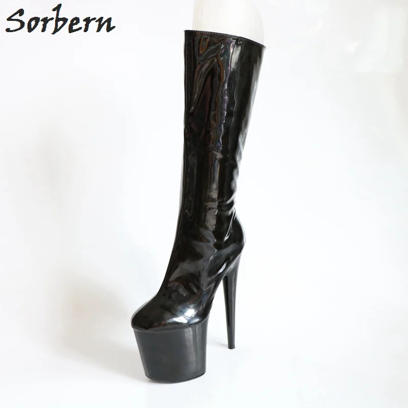 Sorbern Black Custom Wide Calf Knee High Boots For Women 20cm Spike High Heel 10cm Platform Shoes Lady Boots 2018 New DIY Color
Sorbern Black Custom Wide Calf Knee High Boots For Women 20cm Spike High Heel 10cm Platform Shoes Lady Boots 2018 New DIY Color