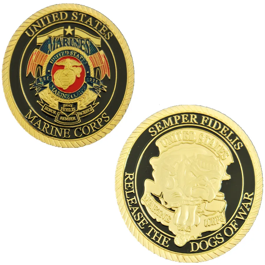 US-Marine-Corp-вызов-Монета-коллекционная-релиз-Собаки-война-Семена-Фиделис