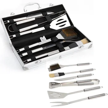 6pcs Stainless Steel BBQ Tool Set BBQ Grill Tong Cleaning brush Shovel Fork Oil brush and BBQ knife Outdoor Barbecue Accessories
6pcs Stainless Steel BBQ Tool Set BBQ Grill Tong Cleaning brush Shovel Fork Oil brush and BBQ knife Outdoor Barbecue Accessories