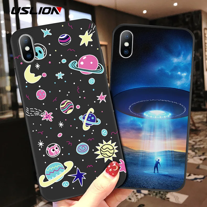 USLION Cartoon Astronaut Phone Case For iPhone X XR XS Max 7 Plus Stars UFO Planet Cases For iPhone 8 7 6 6S Plus 5 5s SE Cover
USLION Cartoon Astronaut Phone Case For iPhone X XR XS Max 7 Plus Stars UFO Planet Cases For iPhone 8 7 6 6S Plus 5 5s SE Cover