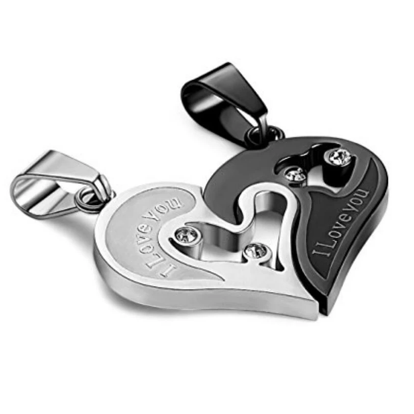 Couple heart necklace gift idea for anniversary or Valentine’s Day