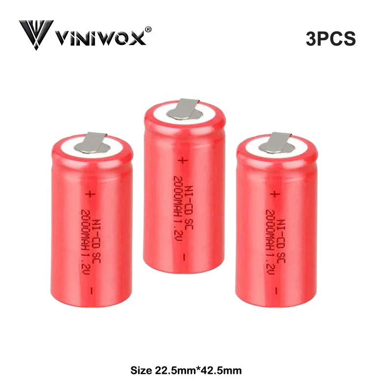 Real SC 1.2V Ni-CD 2000mAh Rechargeable Battery Cell Power Tool Battery Subc Cells For Makita Bosch Hitachi Robot Accumulator
Real SC 1.2V Ni-CD 2000mAh Rechargeable Battery Cell Power Tool Battery Subc Cells For Makita Bosch Hitachi Robot Accumulator