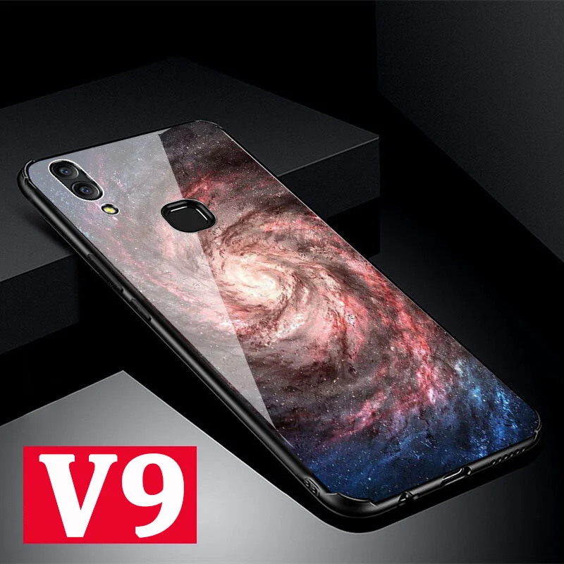 For vivo V9 Case Y85 phone Cases cartoon Tempered glass cover vivoV9 Protection Shell fundas V 9 coque | Мобильные телефоны и