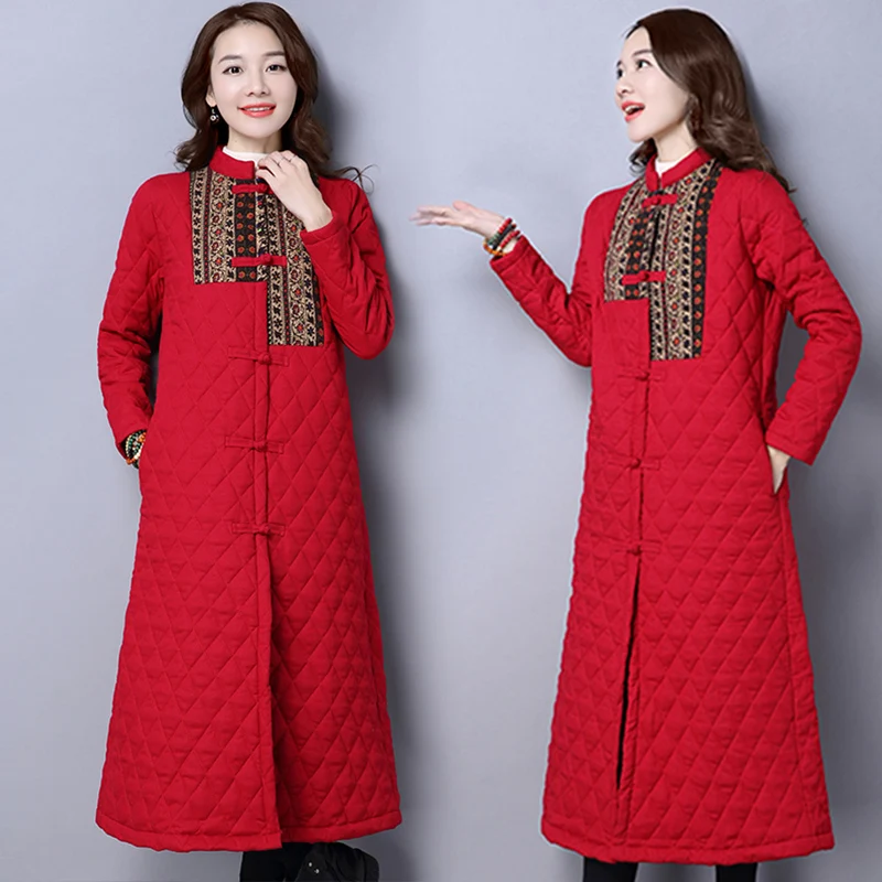 2019 Women Winter Coat Jacket Warm Woman Parkas Female Overcoat High Quality Quilting Cotton linen X-Long embroidery Coat
2019 Women Winter Coat Jacket Warm Woman Parkas Female Overcoat High Quality Quilting Cotton linen X-Long embroidery Coat