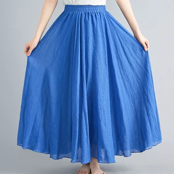 Big Hem Women's Elegant High Waist Linen Maxi Skirt Summer Ladies Casual Elastic Waist 2 Layers Skirts saia feminina 85cm 90cm
Big Hem Women's Elegant High Waist Linen Maxi Skirt Summer Ladies Casual Elastic Waist 2 Layers Skirts saia feminina 85cm 90cm