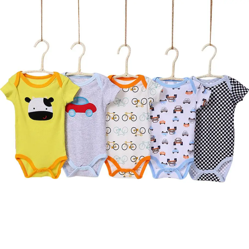 5 Pcs/set Infant Boys Girls Summer Casual Cute Cartoon Printing Short Sleeve Romper Random Color
5 Pcs/set Infant Boys Girls Summer Casual Cute Cartoon Printing Short Sleeve Romper Random Color