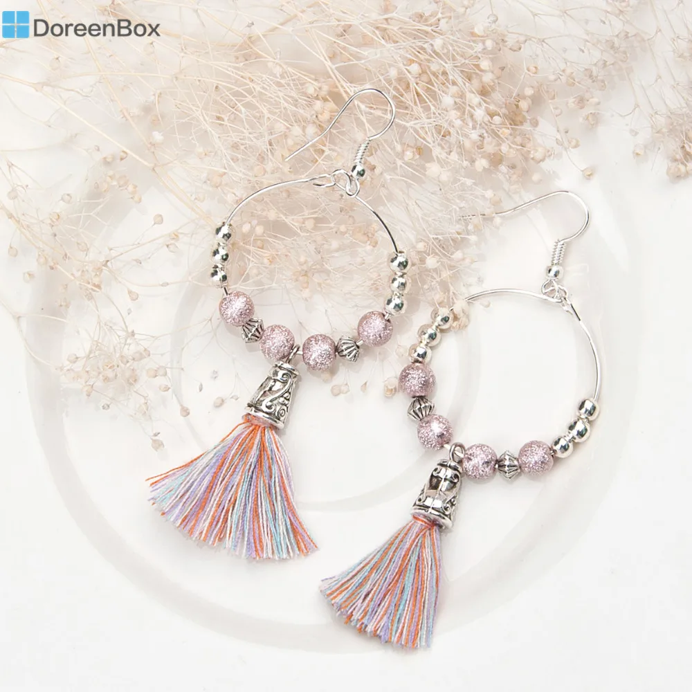 Doreen Box 1 Pair Handmade Earring Drop Loop Bohemia Boho Beaded Silver Color Pink Tassel Pendant Ethnic Earrings 7.8x3.2cm
Doreen Box 1 Pair Handmade Earring Drop Loop Bohemia Boho Beaded Silver Color Pink Tassel Pendant Ethnic Earrings 7.8x3.2cm