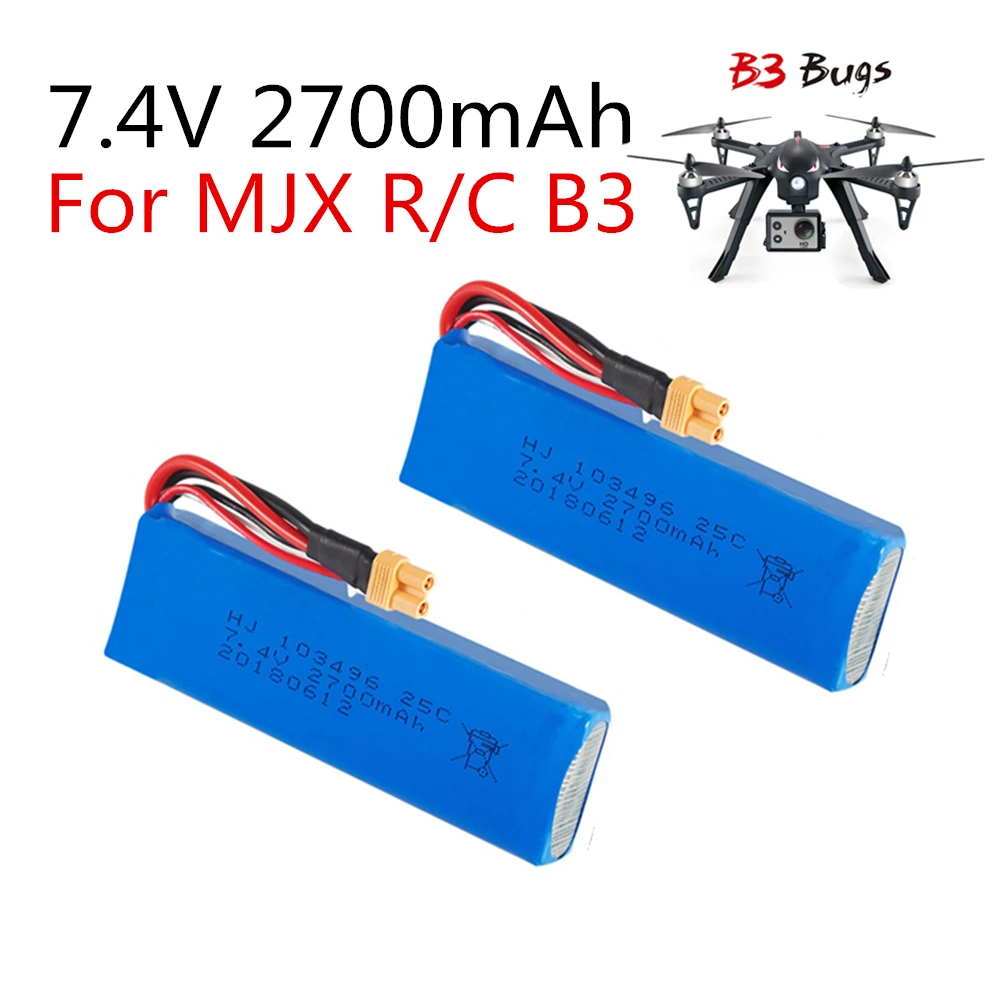 Супер Обновление 7,4 V 25C 2700 мА/ч, Батарея Перезаряжаемые запасные части для радиоуправляемого квадрокоптера MJX Bugs 3 Запчасти Lipo Батарея 7,4 v 2700 мА-ч
Супер Обновление 7,4 V 25C 2700 мА/ч, Батарея Перезаряжаемые запасные части для радиоуправляемого квадрокоптера MJX Bugs 3 Запчасти Lipo Батарея 7,4 v 2700 мА-ч