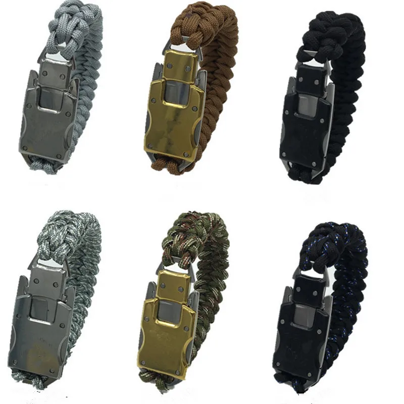 Outdoor Survival Paracord Bracelet With Emergency Rope Tactical Tool EDC Gear Multifunction Paracord Bracelet For Camping Hiking
Outdoor Survival Paracord Bracelet With Emergency Rope Tactical Tool EDC Gear Multifunction Paracord Bracelet For Camping Hiking