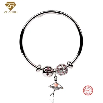 Zhaoru Authentique 925 Sterling Silver Bangles Pink Enamel Crystal Bangles Bracelet for Women Gift Fashion Fine Jewelry
Zhaoru Authentique 925 Sterling Silver Bangles Pink Enamel Crystal Bangles Bracelet for Women Gift Fashion Fine Jewelry