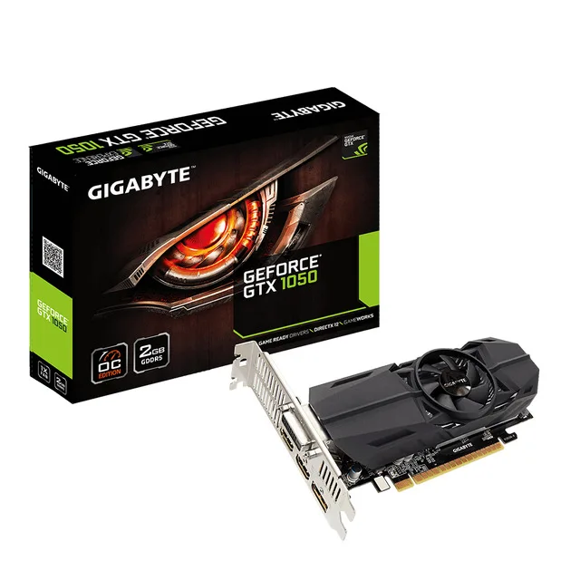 

Gigabyte GeForce GTX 1050 OC Low Profile 2G, GeForce GTX 1050, 2 GB, GDDR5, 128 bit, 7680 x 4320 Pixeles, PCI Express x16 3.0