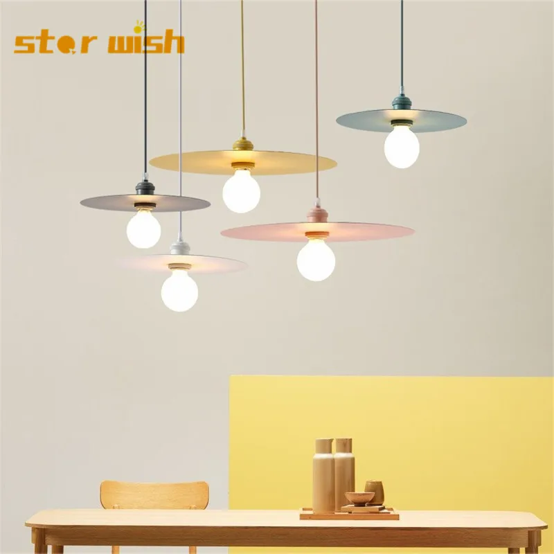 Star wish Designer modern simple UFO Pendant Lights Colorful iron E27 fixture for Kitchen bar hotel home decor
Star wish Designer modern simple UFO Pendant Lights Colorful iron E27 fixture for Kitchen bar hotel home decor