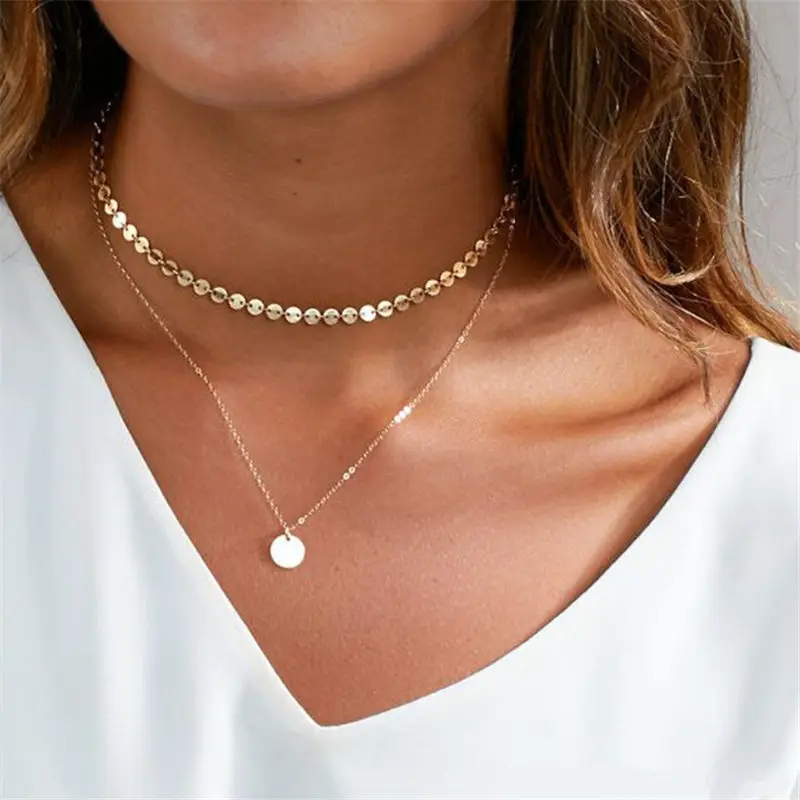 Vintage Simple Multi Layer Gold Coin Choker Necklace For Women Chocker Necklaces collar femme Pendant Wedding Party Jewelry
Vintage Simple Multi Layer Gold Coin Choker Necklace For Women Chocker Necklaces collar femme Pendant Wedding Party Jewelry