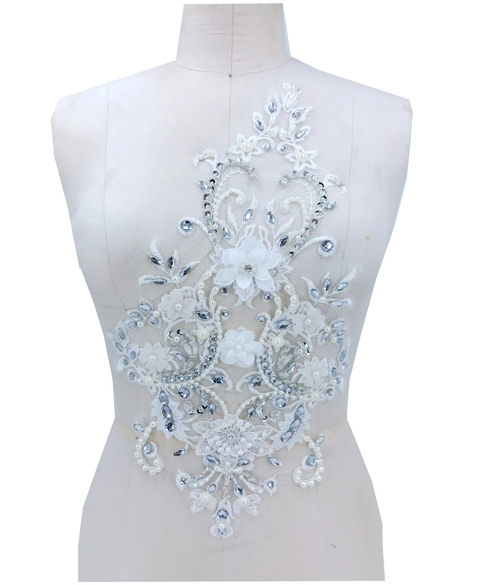handmade white Hot drilling Rhinestone lace embroidery patch applique wedding dress bordados DIY Performance clothing
handmade white Hot drilling Rhinestone lace embroidery patch applique wedding dress bordados DIY Performance clothing