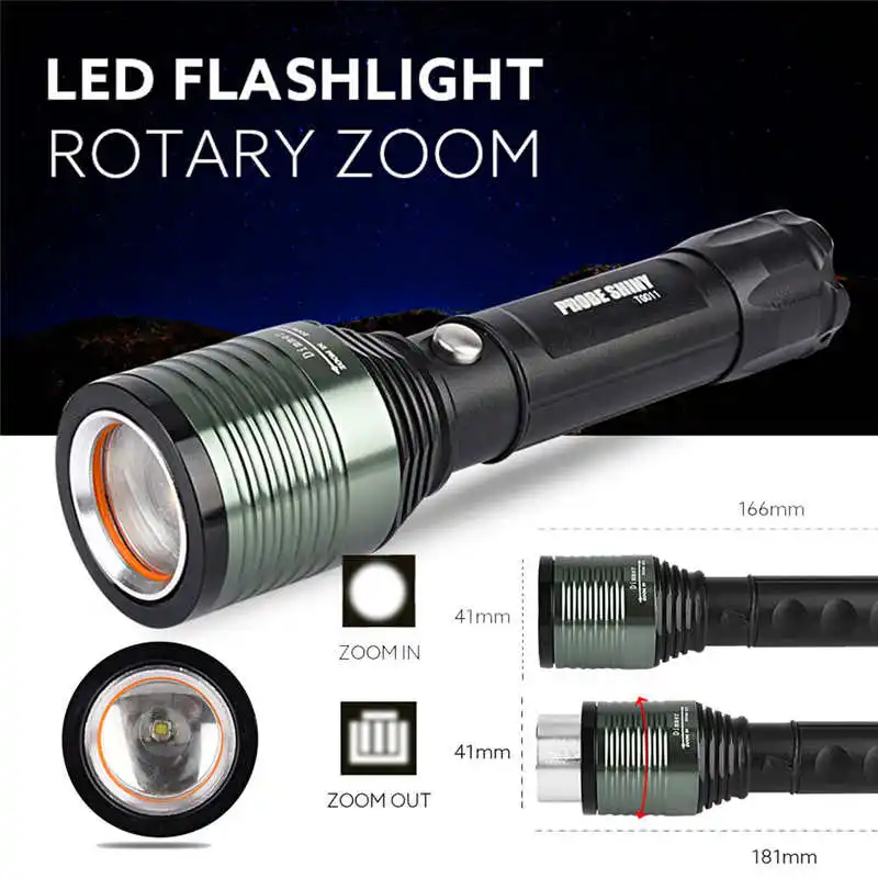 Super Bright Zoomable XML Q5 LED 18650 Flashlight Torch Zoom Lamp Light 3 Mode powerful led flashlight laser pointer #3S25 (1)