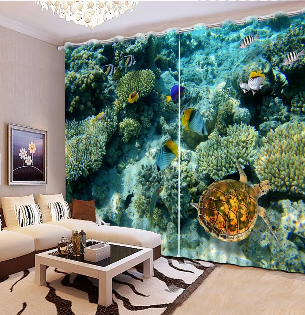 海底世界珊瑚乌龟3D地板地画a