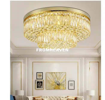 Free Shipping Golden Ceiling Light Fixture Modern Champagne Crystal Ceiling Lamp Round Flush Mounted Lighting Fitting Lustres
Free Shipping Golden Ceiling Light Fixture Modern Champagne Crystal Ceiling Lamp Round Flush Mounted Lighting Fitting Lustres