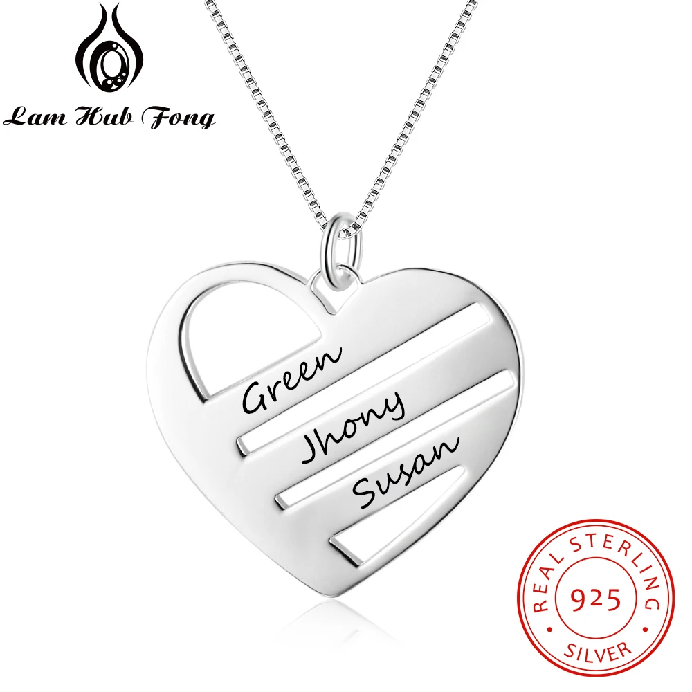 925 Sterling Silver Necklaces Lovers Pendants DIY Engrave 1 Name Heart Necklaces Valentine's Day Anniversary Romantic Gift
925 Sterling Silver Necklaces Lovers Pendants DIY Engrave 1 Name Heart Necklaces Valentine's Day Anniversary Romantic Gift