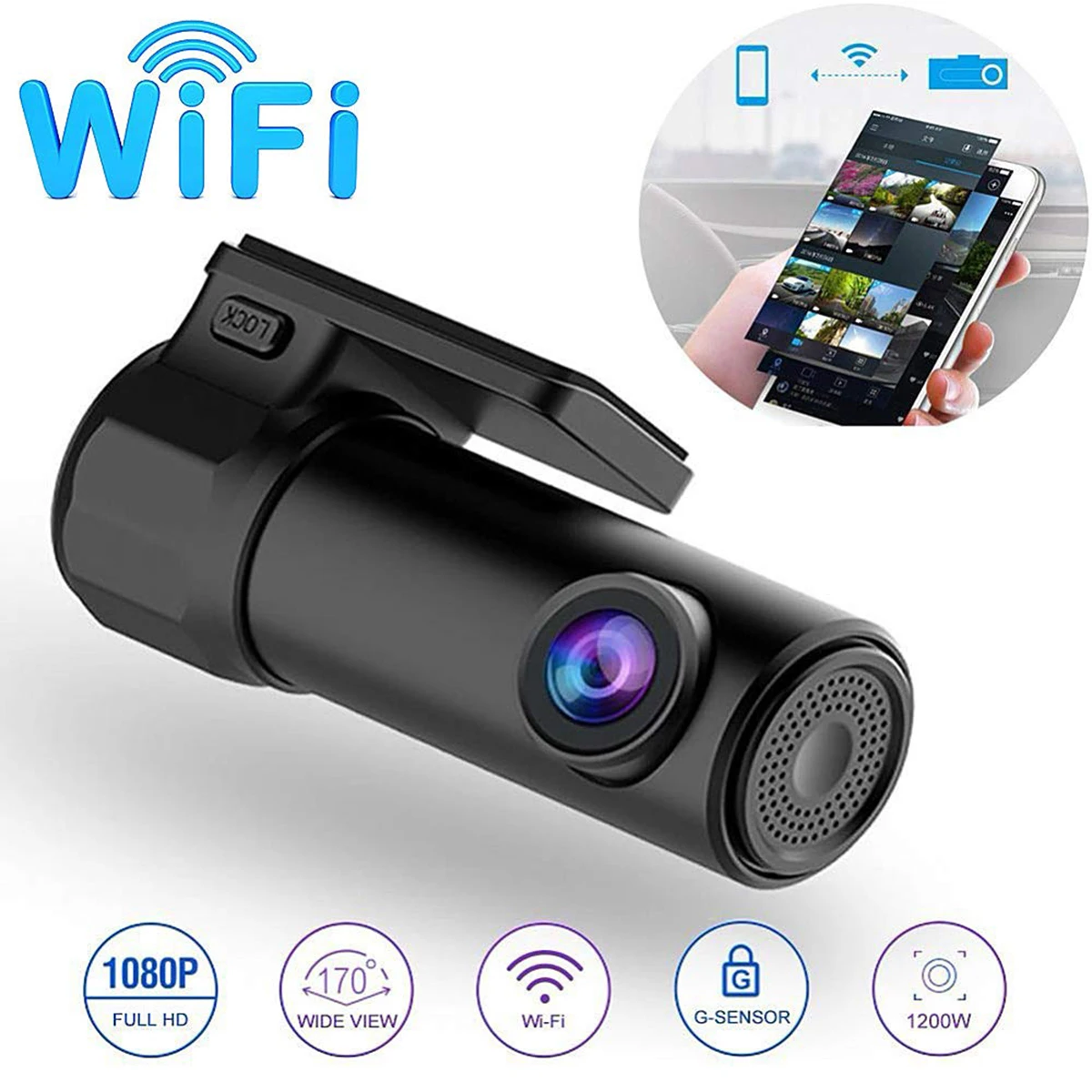 170 degree WDR Mini Dash Camera Night Vision WIFI Car DVR Driving Recorder Parking Camera 360 degree rotatable lens 6G glass len
170 degree WDR Mini Dash Camera Night Vision WIFI Car DVR Driving Recorder Parking Camera 360 degree rotatable lens 6G glass len