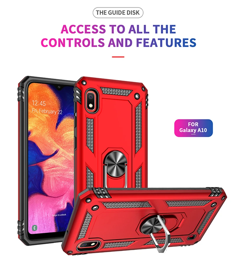 MagneMagnet Metal Shockproof Kickstand Phone Case For SAMSUNG Galaxy A10 2019 SM-A105F Armor Silicon Ring Holder Cover Bumper
MagneMagnet Metal Shockproof Kickstand Phone Case For SAMSUNG Galaxy A10 2019 SM-A105F Armor Silicon Ring Holder Cover Bumper