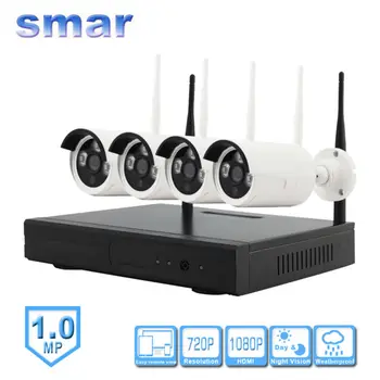 

Smar 4CH CCTV HDMI Output NVR System Waterproof 720P HD Wireless WIFI IP Camera Home Security Surveillance System DVR Kit
