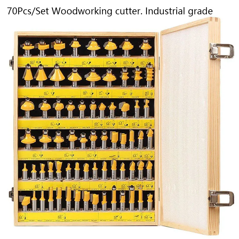 70Pcs Woodworking Cutter Set Trim Hinge Mortising Wood Router Bit Dovetail Milling Cutters For Wood Woodworking Tools
70Pcs Woodworking Cutter Set Trim Hinge Mortising Wood Router Bit Dovetail Milling Cutters For Wood Woodworking Tools