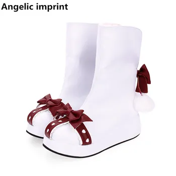 Angelic imprint mori girl Women sweet warm snow boots lady lolita Boots woman mid heels pumps platform shoes lacework bowtie 5cm
Angelic imprint mori girl Women sweet warm snow boots lady lolita Boots woman mid heels pumps platform shoes lacework bowtie 5cm