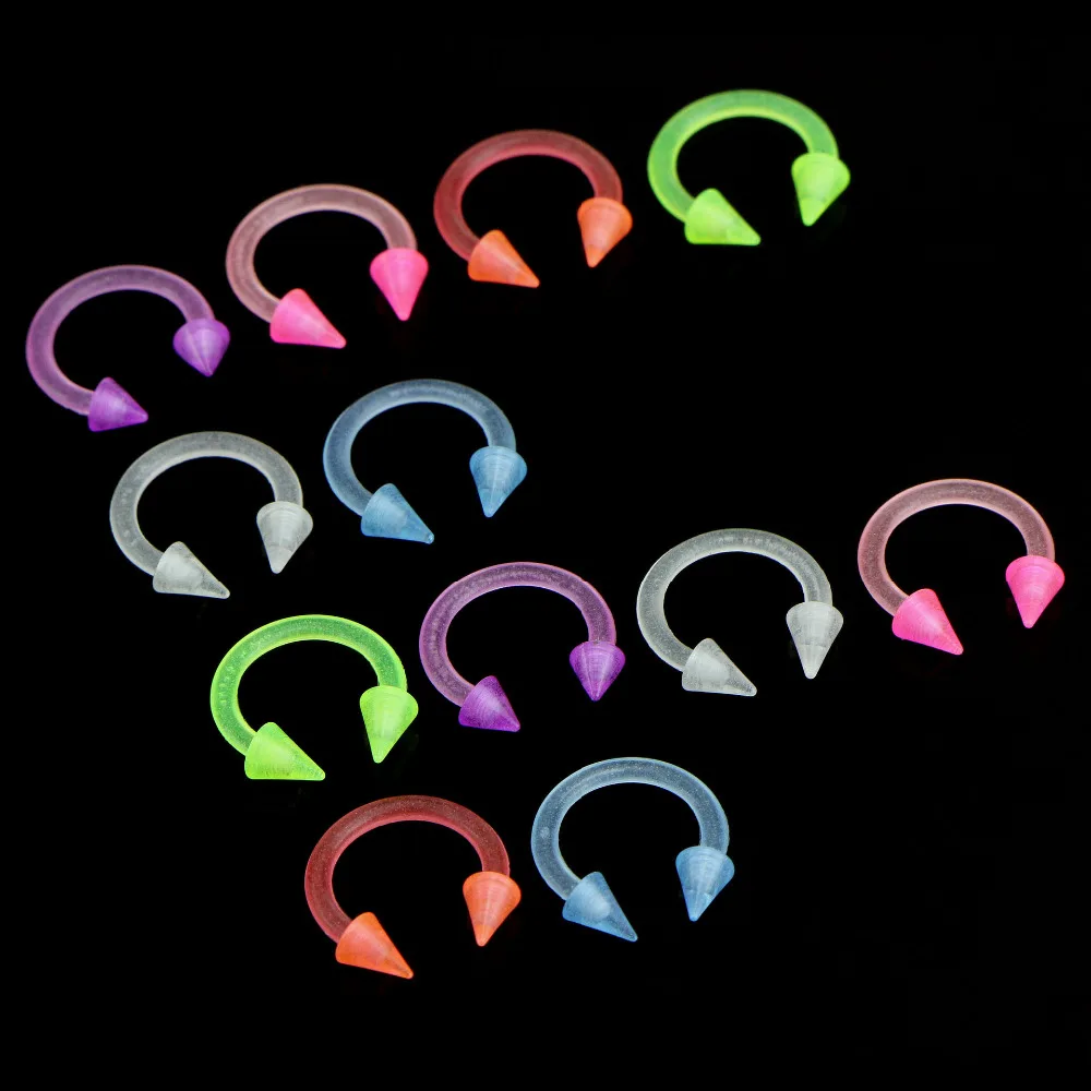 free shipping 10pcs/lot 16G glow in the dark spike circular barbell colors piercing acrylic horseshoe nose ring
free shipping 10pcs/lot 16G glow in the dark spike circular barbell colors piercing acrylic horseshoe nose ring