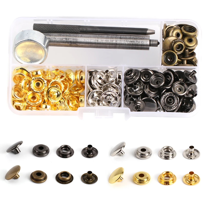 12.5MM 50Sets/Lot Metal Snap Buttons Snaps Press Button Fasteners With 3 Pieces DIY Fixing Press Studs Clothing Sewing Tool 2018
12.5MM 50Sets/Lot Metal Snap Buttons Snaps Press Button Fasteners With 3 Pieces DIY Fixing Press Studs Clothing Sewing Tool 2018