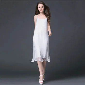 Summer Large Size M-4XL Women 100% Silk Dress 2018 New Fashion Sling Ladies Dress Solid Color Beach Casual Female Dresses NO244
Summer Large Size M-4XL Women 100% Silk Dress 2018 New Fashion Sling Ladies Dress Solid Color Beach Casual Female Dresses NO244
