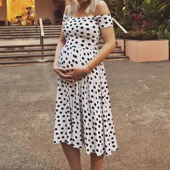 Summer Dot Printing Maternity Dresses Off Shoulder Pregnant Vestidos Elegant Brief Woman Clothing Short Sleeve Maternity Dresses
Summer Dot Printing Maternity Dresses Off Shoulder Pregnant Vestidos Elegant Brief Woman Clothing Short Sleeve Maternity Dresses