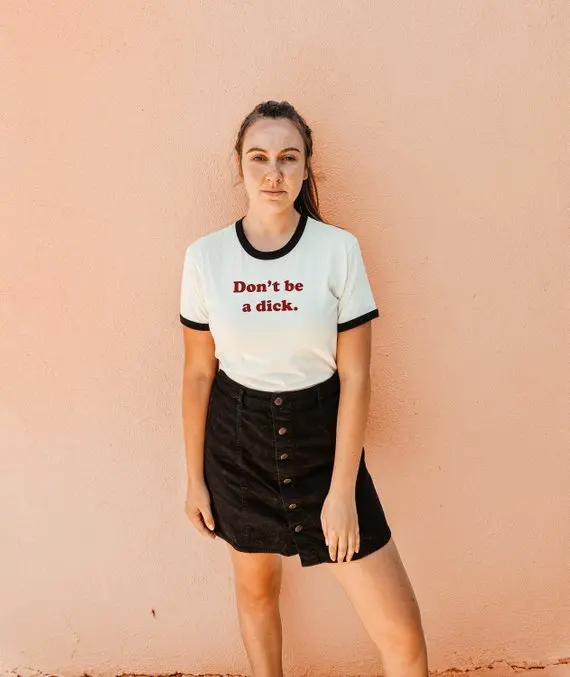 Skuggnas Don't be a Dick Ringer Unisex T shirt Hipster Boho tee tumblr girl, 70s clothing Good vibes Aesthetic tee Dropship
Skuggnas Don't be a Dick Ringer Unisex T shirt Hipster Boho tee tumblr girl, 70s clothing Good vibes Aesthetic tee Dropship