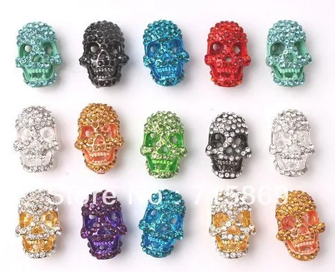 NEW !10pcs /Lot Crystal Silver Skull Pave Head Disco Rhinestone bead making bracelet ( U Can choose color )Free Ship
NEW !10pcs /Lot Crystal Silver Skull Pave Head Disco Rhinestone bead making bracelet ( U Can choose color )Free Ship