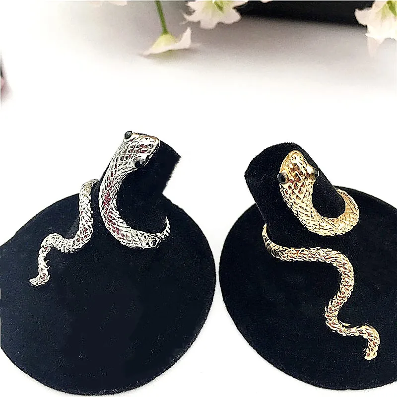 Высокое качество уникальная змеиная форма кольца золото серебро цвет сплав
