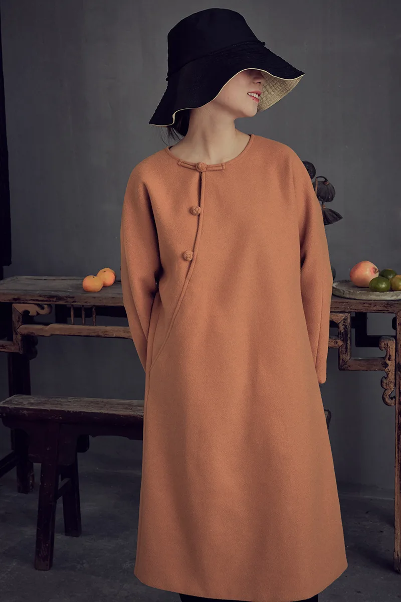 Spring New Vintage Slant Frog Buttons Extra Long O Neck Women Woolen Coat, Slim A Line Retro Caramel Color X-long Wool Outerwear
Spring New Vintage Slant Frog Buttons Extra Long O Neck Women Woolen Coat, Slim A Line Retro Caramel Color X-long Wool Outerwear