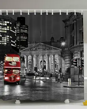 Cityscape London Decor Red Bus Tower Traffic Sign in England Night Scenery Artwork for Bathroom Home Fabric Print Shower Curtain
Cityscape London Decor Red Bus Tower Traffic Sign in England Night Scenery Artwork for Bathroom Home Fabric Print Shower Curtain
