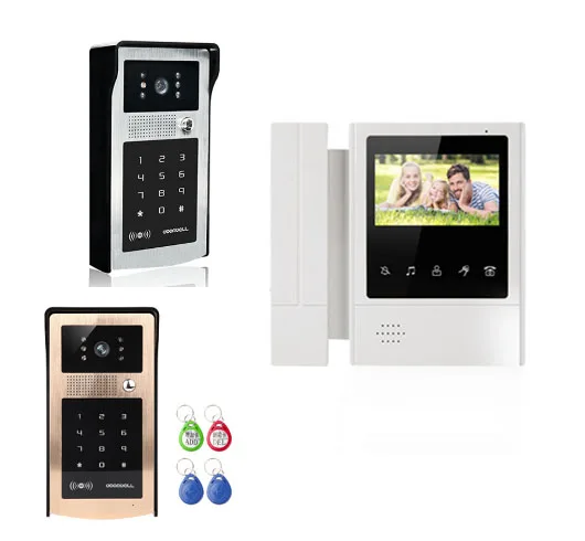 XINSILU Intercom Doorbell Security Video System Touch Key LCD Color Monitor 4.3" Door Phone Night Version FRID Camera 1V1 | Дверной